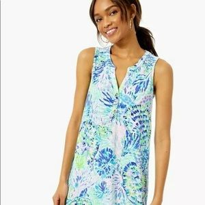 LILLY PULITZER Essie Tank Mini Dress Smocked Shell Of A Party M New with Tag